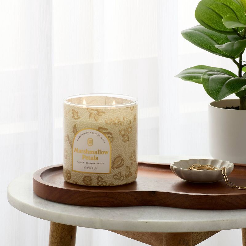 slide 2 of 3, 2 Wick Limited Edition Marshmallow Petals Jar Candle Off-White 15.1oz - Threshold™, 15.1 oz