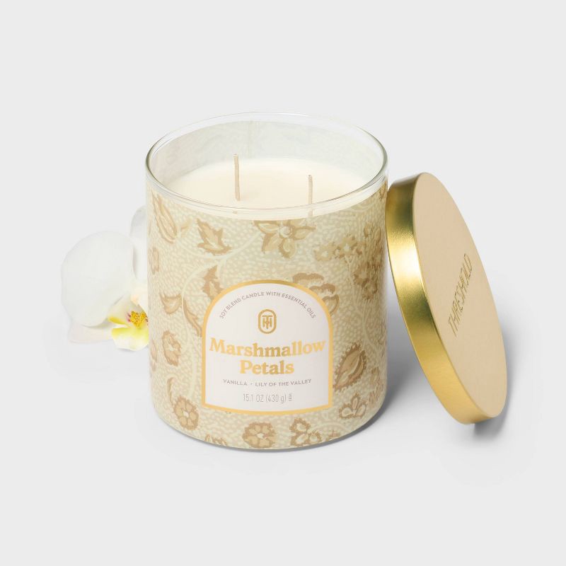 slide 3 of 3, 2 Wick Limited Edition Marshmallow Petals Jar Candle Off-White 15.1oz - Threshold™, 15.1 oz