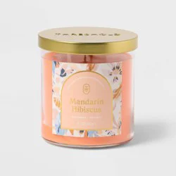 2 Wick Lidded Glass Mandarin Hibiscus Jar Candle Orange 15.1oz - Threshold™