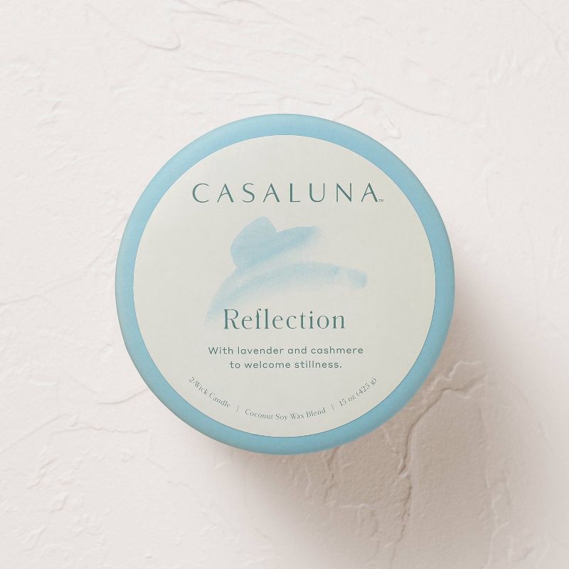 slide 3 of 5, 2 Wick Lidded Reflection Jar Candle 15oz - Casaluna™, 15 oz