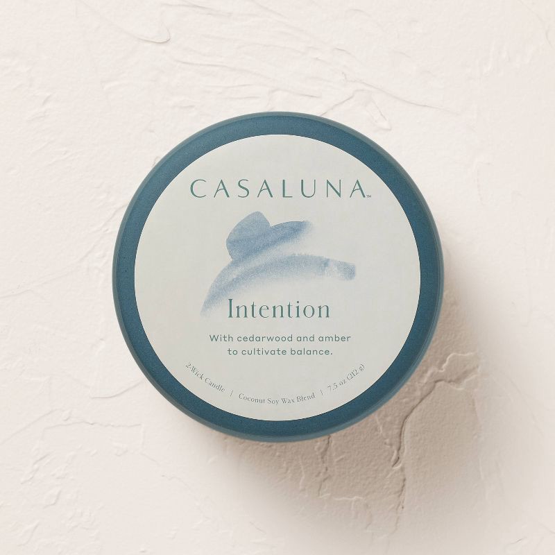 slide 3 of 5, 2 Wick Lidded Intention Jar Candle 7.5oz - Casaluna™, 7.5 oz