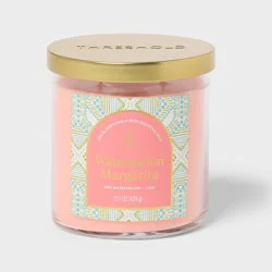 2 Wick Lidded Glass Watermelon Margarita Jar Candle Orange 15.1oz - Threshold™