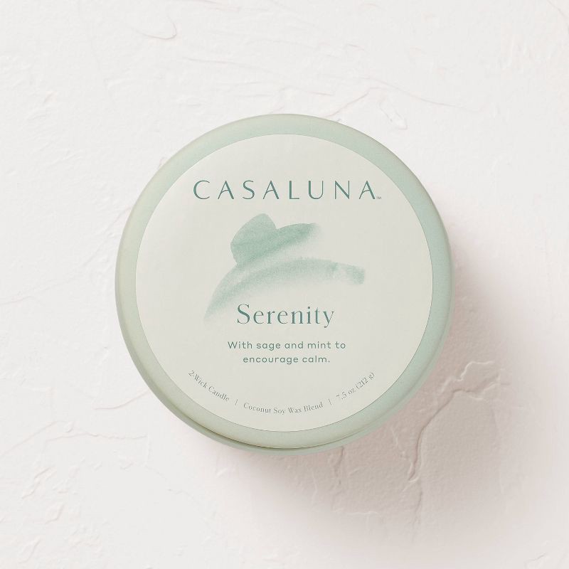 slide 3 of 5, 2 Wick Lidded Serenity Jar Candle 7.5oz - Casaluna™, 7.5 oz
