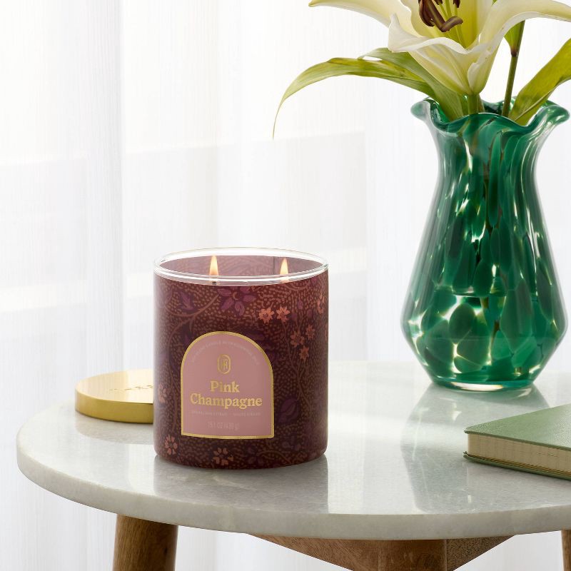 slide 2 of 3, 2 Wick Limited Edition Pink Champagne Jar Candle Light Pink 15.1oz - Threshold™, 15.1 oz