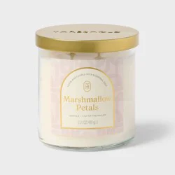 2 Wick Lidded Glass Marshmallow Petals Jar Candle Off-White 15.1oz - Threshold™