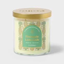 2 Wick Lidded Glass Pineapple Lemonade Jar Candle Yellow 15.1oz - Threshold™