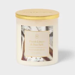 Fresh Linen and Sea Salt Jar Candle White 10oz - Threshold™