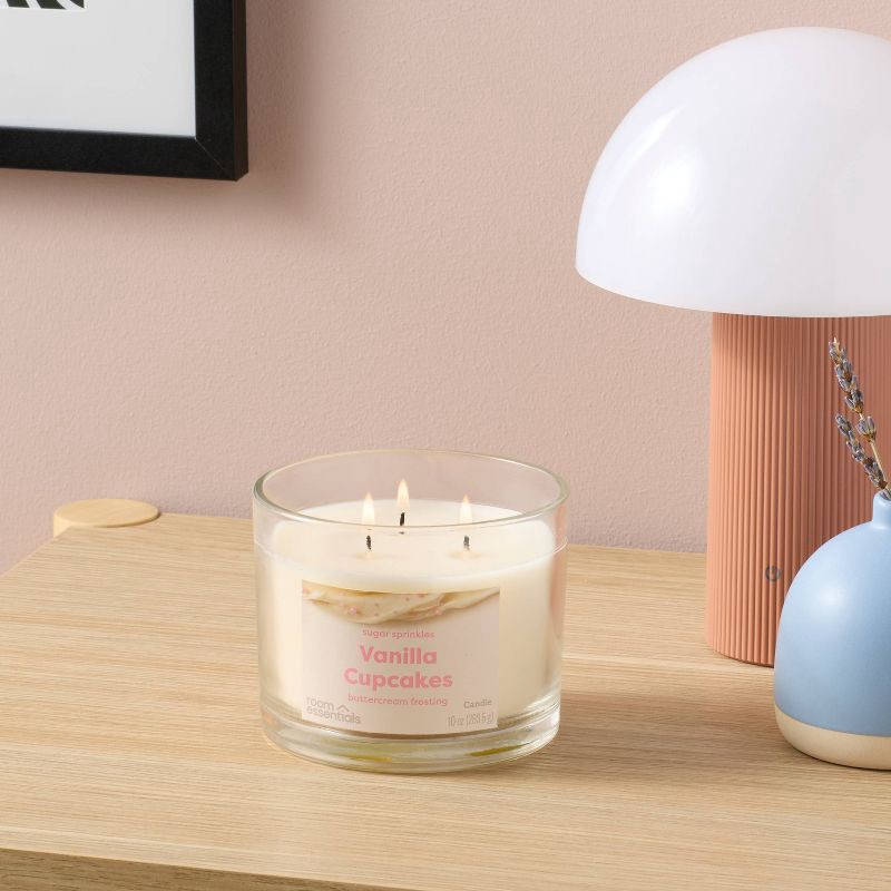 slide 2 of 4, 3 Wick Vanilla Cupcakes Jar Candle 10oz - Room Essentials™, 10 oz