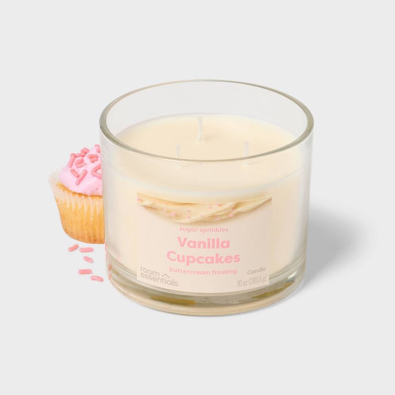 slide 3 of 4, 3 Wick Vanilla Cupcakes Jar Candle 10oz - Room Essentials™, 10 oz