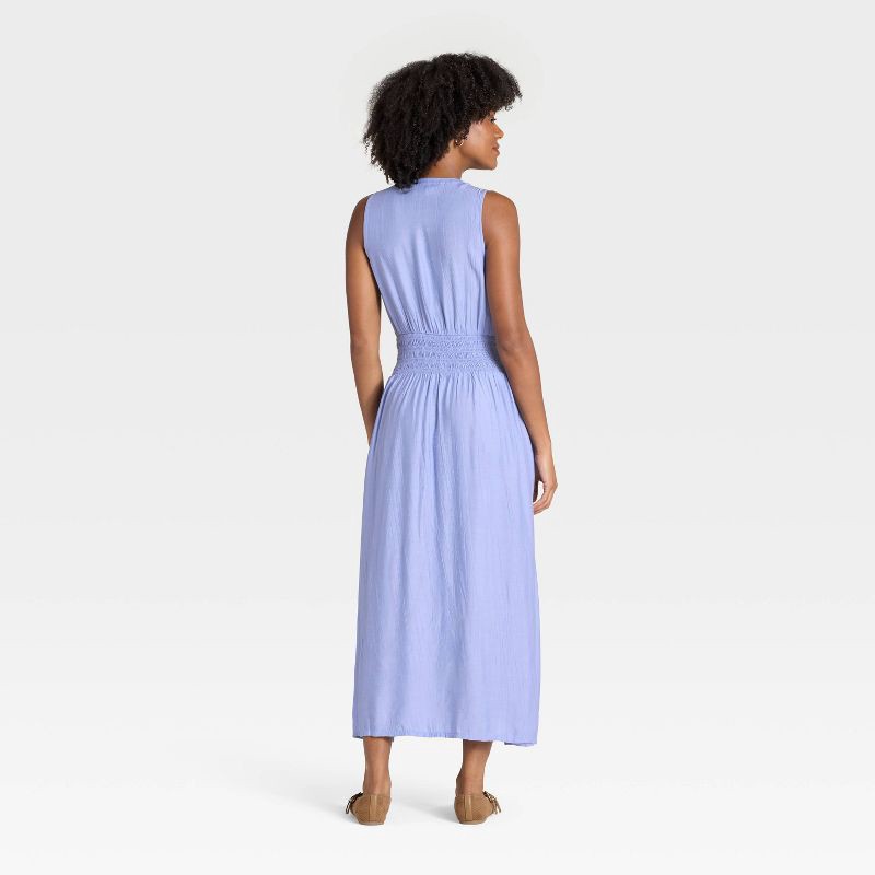 slide 2 of 3, Women's Button-Front Maxi A-Line Dress - Universal Thread™ Purple L, 1 ct