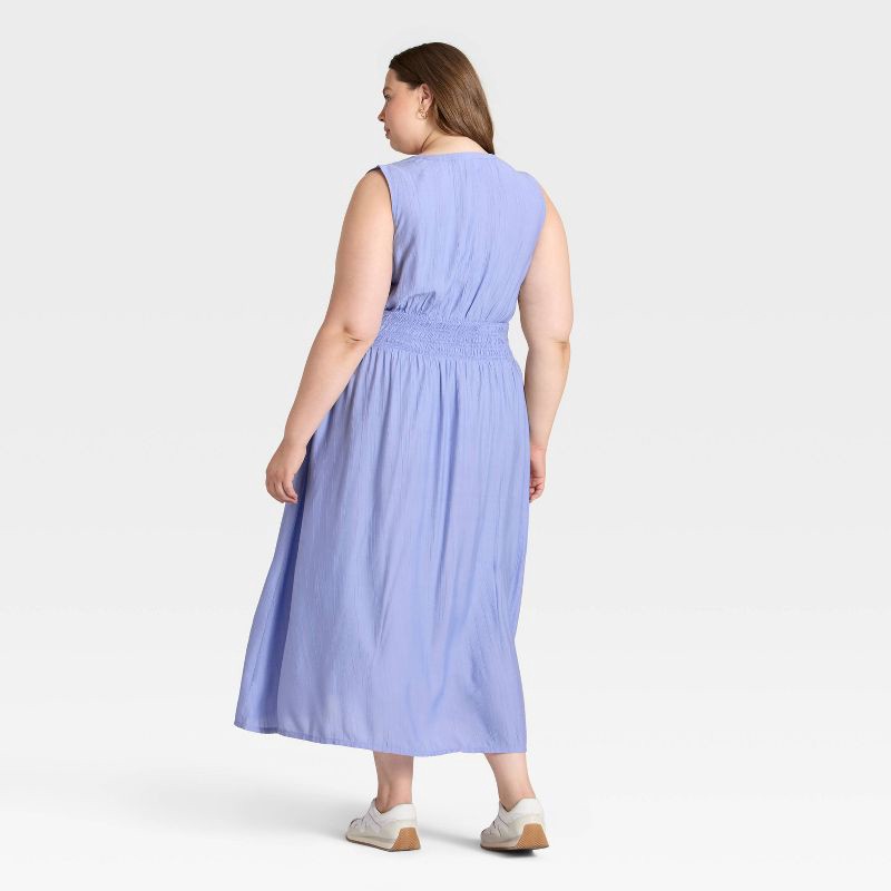 slide 2 of 3, Women's Button-Front Maxi A-Line Dress - Universal Thread™ Purple XXL, 1 ct