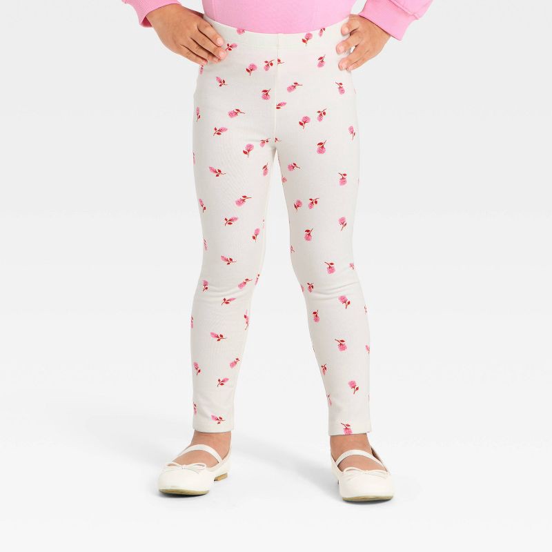 slide 4 of 4, Toddler Girls' Valentine's Leggings Set - Cat & Jack™ Rose Pink 5T, 1 ct