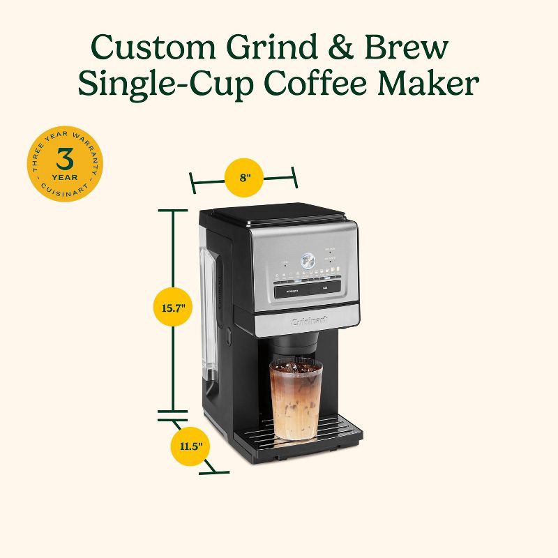 slide 9 of 9, Cuisinart Custom Grind & Brew Single-Cup Coffee Maker DGB-30, 1 ct