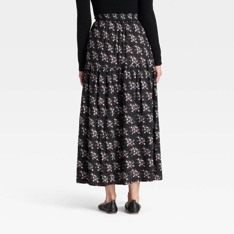 slide 2 of 3, Women's Printed Maxi Skirt - Universal Thread™ Black XL, 1 ct