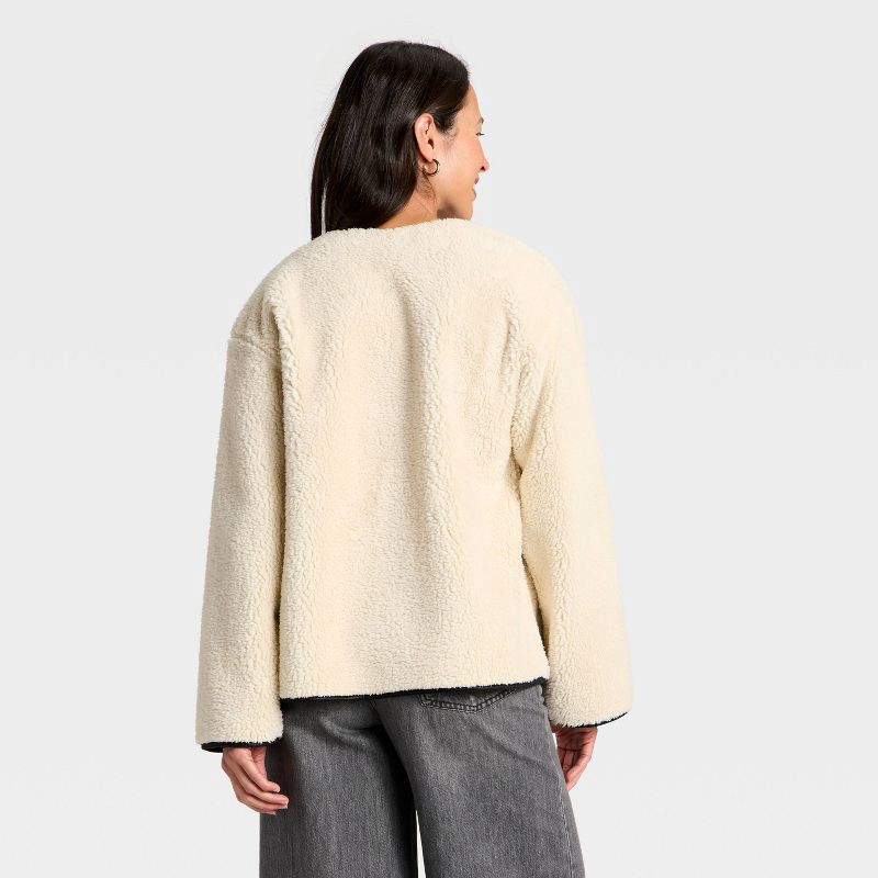 slide 2 of 3, Women's Faux Sherling Coat - Universal Thread™ Cream XS, 1 ct