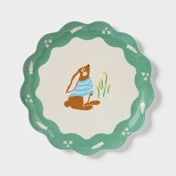 10" Novelty Bunny Dinner Plate Green - Pillowfort™