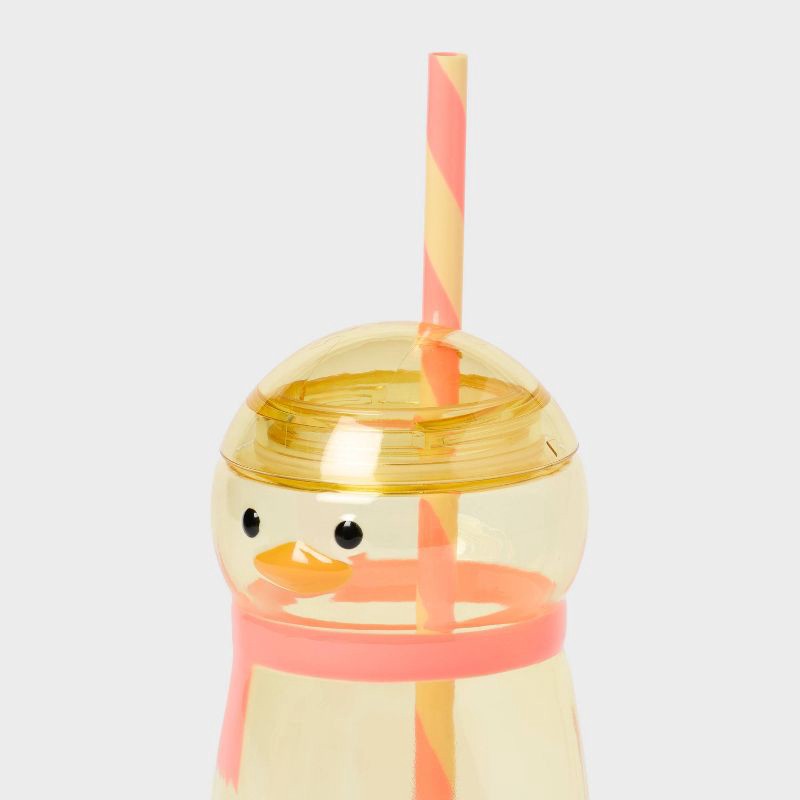 slide 3 of 3, 10 fl oz Figural Duck Tumbler with Straw Orange - Pillowfort™, 10 fl oz