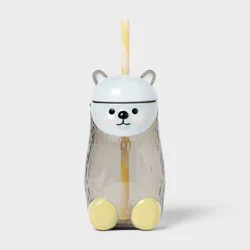 10 fl oz Figural Hedgehog Tumbler with Straw Gray - Pillowfort™