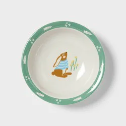 17.5 fl oz Figural Bunny Dinner Bowl Green - Pillowfort™