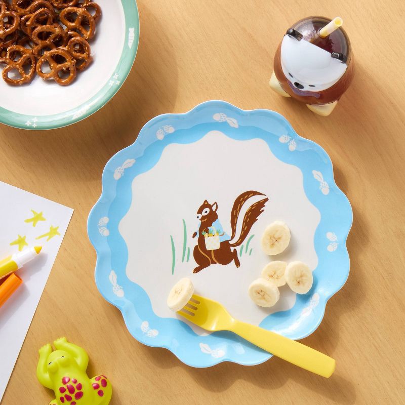 slide 2 of 3, 10" Novelty Squirrel Dinner Plate Blue - Pillowfort™, 1 ct