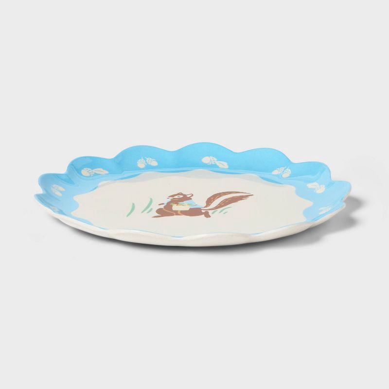 slide 3 of 3, 10" Novelty Squirrel Dinner Plate Blue - Pillowfort™, 1 ct
