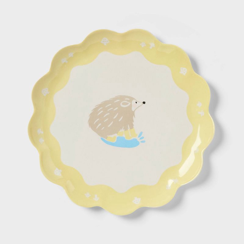 slide 1 of 3, 10" Novelty Hedgehog Dinner Plate Yellow - Pillowfort™, 1 ct