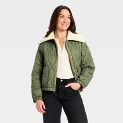Women's Quilted Jacket - Universal Thread™ Olive Green L