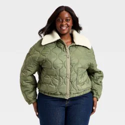 Women's Quilted Jacket - Universal Thread™ Olive Green XXL