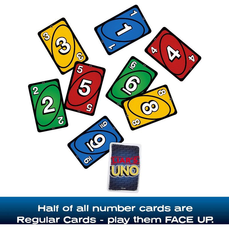 slide 4 of 6, Liar's UNO Card Game for Adults, Kids, Families, Parties & Game Nights, Trick Play & Bluffing, 1 ct