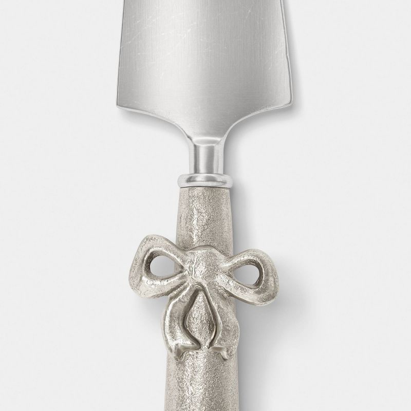 slide 8 of 8, 4pk Bow Cheese Tool Set Silver - Threshold™, 4 ct