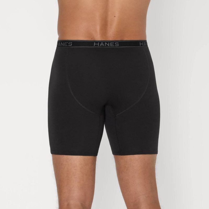 slide 6 of 8, Hanes Premium Men's Cotton Stretch Boxer Briefs - Black M, 1 ct