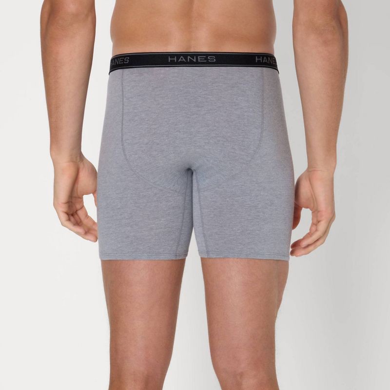 slide 6 of 8, Hanes Premium Men's Cotton Stretch Boxer Briefs - Gray/Blue XL, 1 ct