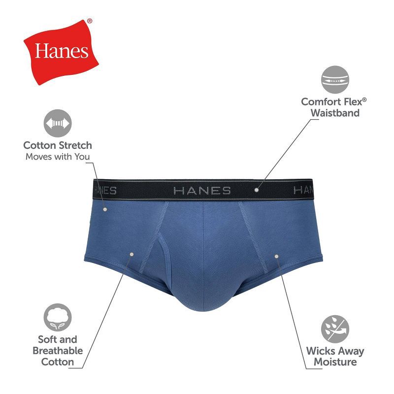 slide 7 of 8, Hanes Premium Men's Cotton Stretch Briefs - Gray/Black S, 1 ct