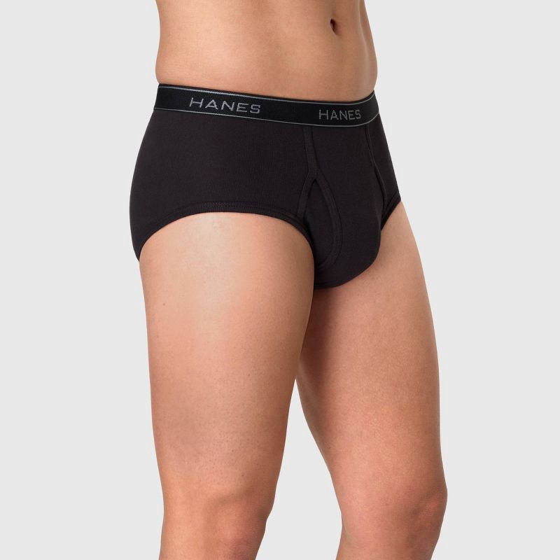 slide 5 of 8, Hanes Premium Men's Cotton Stretch Briefs - Gray/Black M, 1 ct