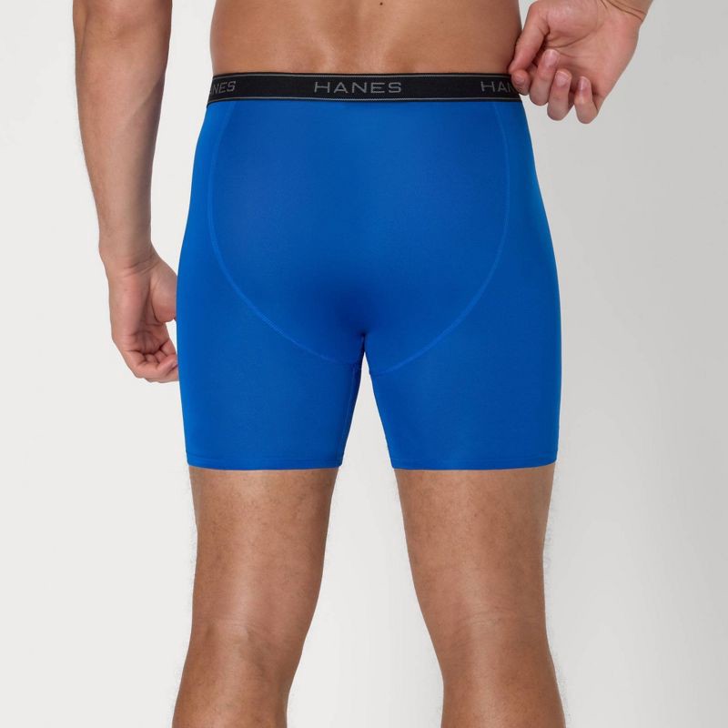 slide 6 of 8, Hanes Men's Performance Stretch Boxer Briefs - Gray/Blue S, 1 ct