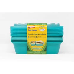 Glad Take-Aways Glad Crayola Take-Aways 28oz/7pk Divided Rectangle Food Storage Containers - Robins Egg Blue