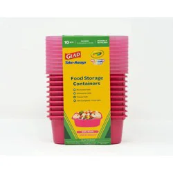 Glad Take-Aways Glad Crayola Take-Aways 12oz/10pk Deli Snack Food Storage Containers - Wild Strawberry