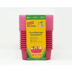 Glad Take-Aways Glad Crayola Take-Aways 12oz/10pk Deli Snack Food Storage Containers - Wild Strawberry