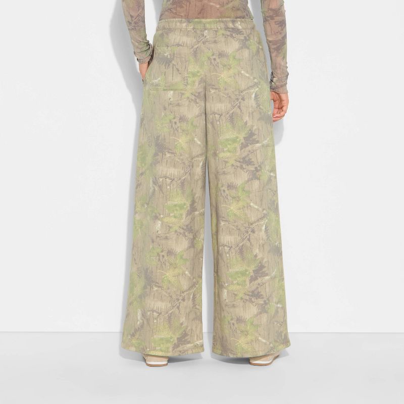 slide 3 of 3, Women's Low-Rise Super Wide Leg Pull-On Pants - Wild Fable™ Camo M, 1 ct