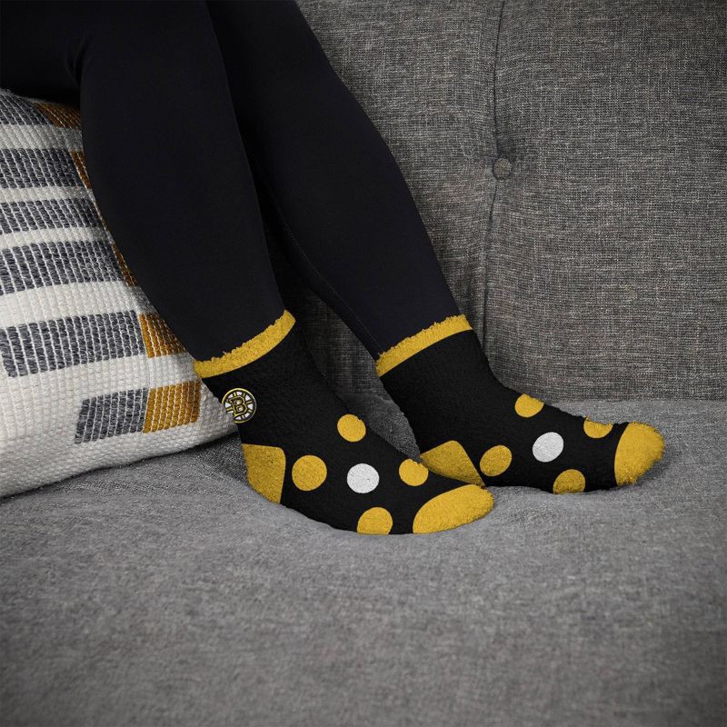 slide 3 of 3, NHL Boston Bruins Big Dot Fuzzy Socks - One Size Fits Most, 1 ct
