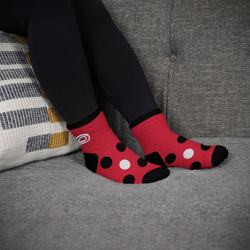 slide 3 of 3, NHL Carolina Hurricanes Big Dot Fuzzy Socks - One Size Fits Most, 1 ct