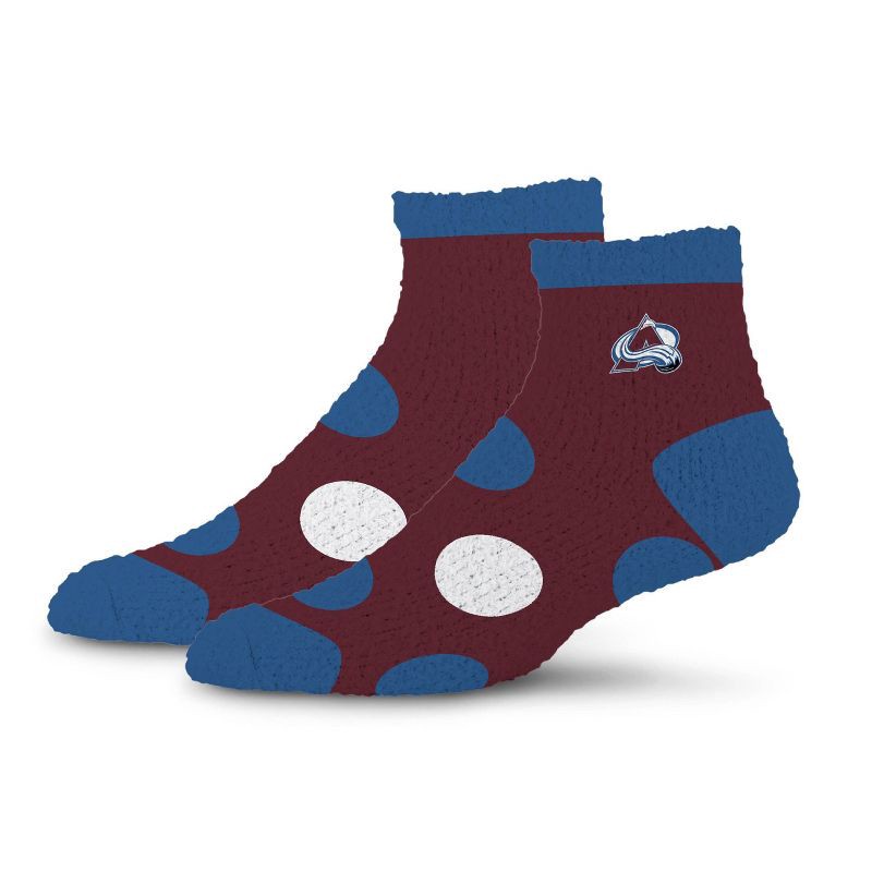 slide 1 of 3, NHL Colorado Avalanche Big Dot Fuzzy Socks - One Size Fits Most, 1 ct