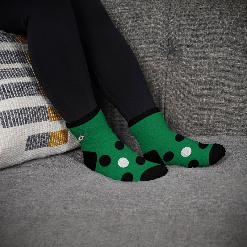 slide 3 of 3, NHL Dallas Stars Big Dot Fuzzy Socks - One Size Fits Most, 1 ct