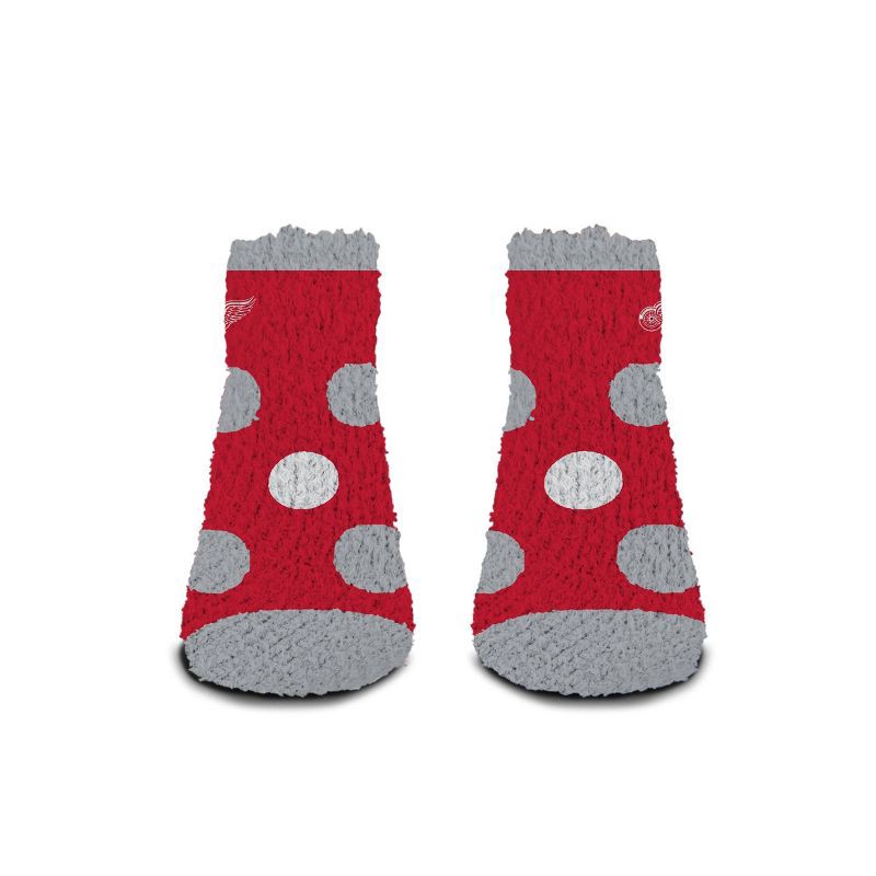 slide 2 of 3, NHL Detroit Red Wings Big Dot Fuzzy Socks - One Size Fits Most, 1 ct