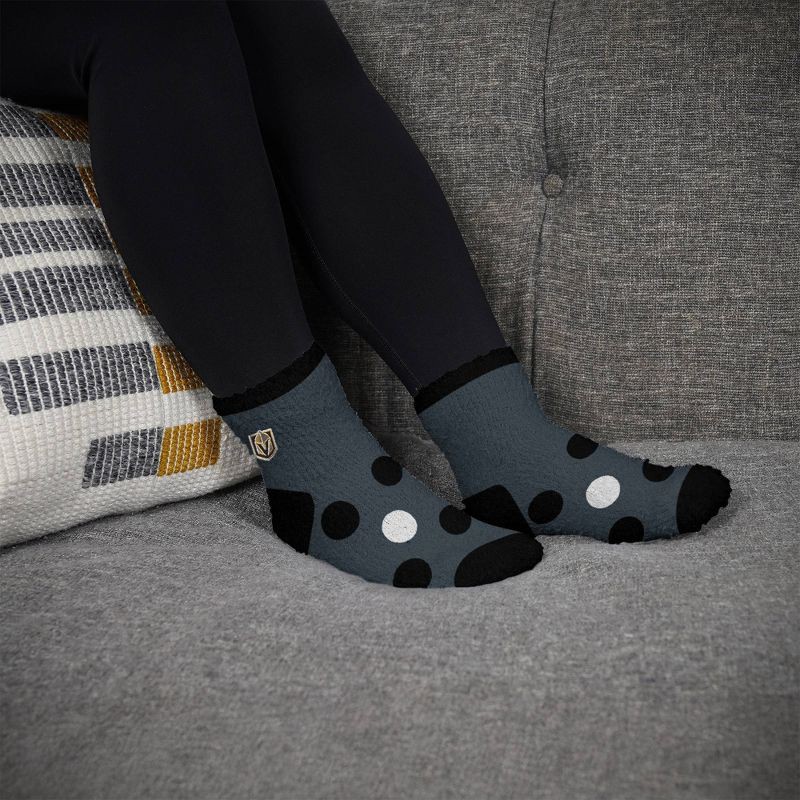 slide 3 of 3, NHL Vegas Golden Knights Big Dot Fuzzy Socks - One Size Fits Most, 1 ct