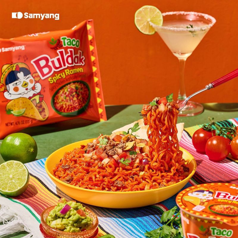 slide 5 of 6, Samyang Buldak Taco Spicy Ramen Noodles - 23.8oz/5ct, 23.8 oz, 5 ct