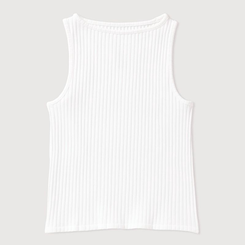 slide 4 of 4, Women's Slim Fit Ribbed Seamless Tank Top - A New Day™ White XL, 1 ct