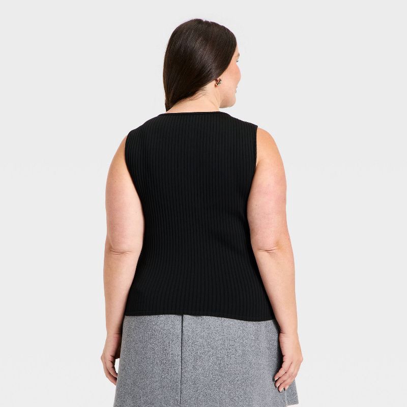 slide 2 of 3, Women's Slim Fit Ribbed Seamless Tank Top - A New Day™ Black XXL, 1 ct