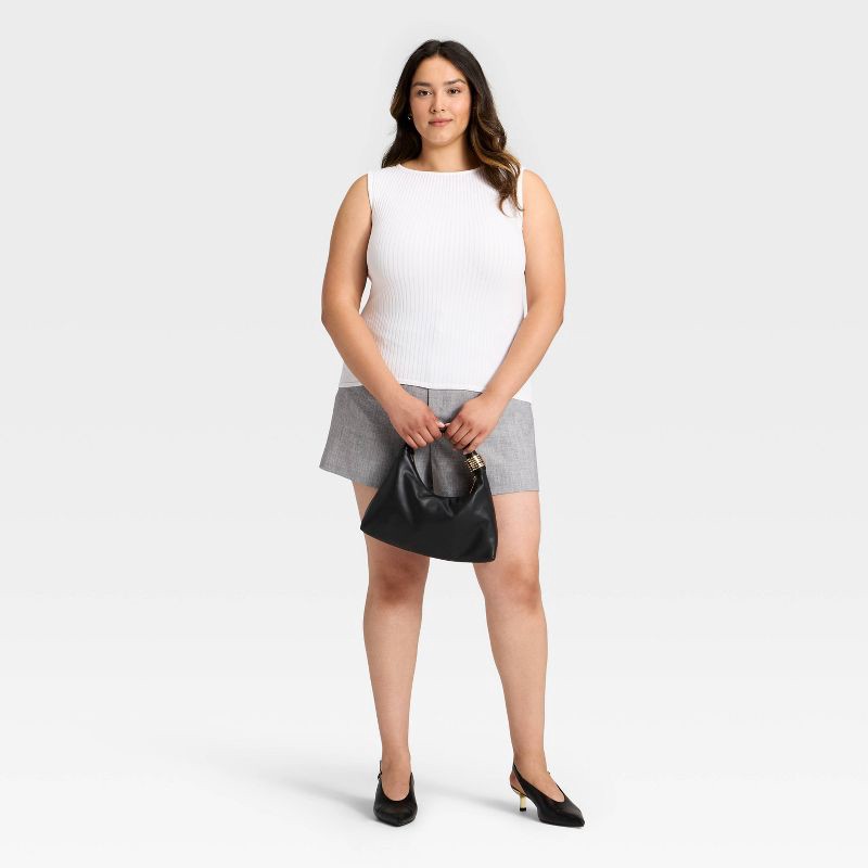 slide 3 of 3, Women's Slim Fit Ribbed Seamless Tank Top - A New Day™ White XXL, 1 ct