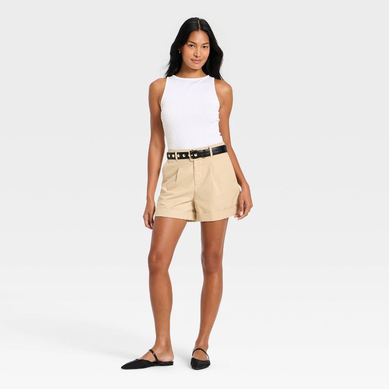 slide 3 of 4, Women's Slim Fit Ribbed Seamless Tank Top - A New Day™ White L, 1 ct